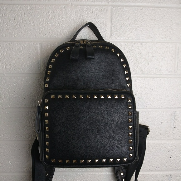 Hotwind Handbags - Black Spike Backpack Purse